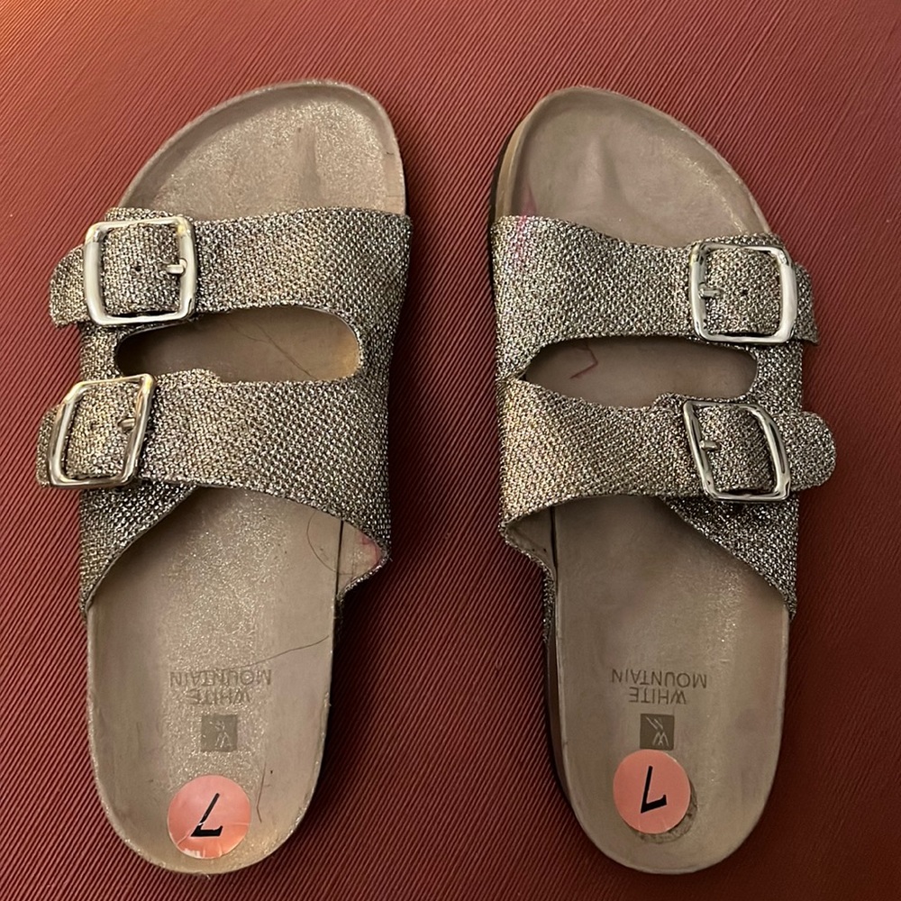 White Mountain Gold Sandals with buckle